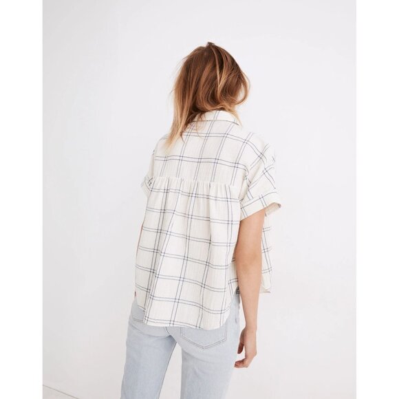 Madewell Lightspun Hilltop Shirt in Windowpane - Picture 3 of 11